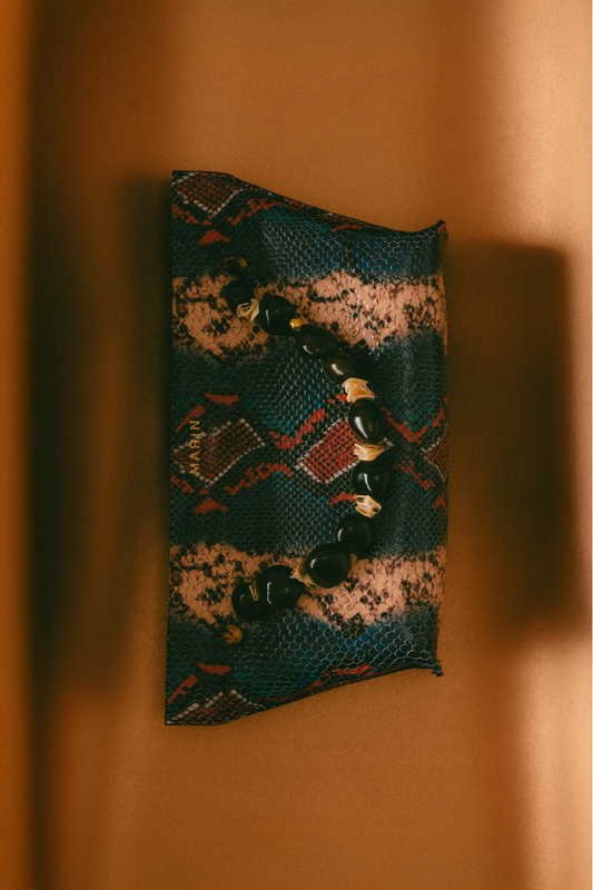 Cartera María Pitón Italiano Turquesa (Edición Limitada)