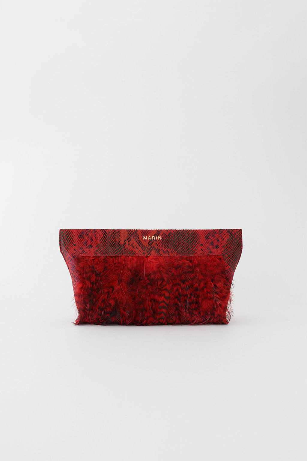 Cartera María Roja con Plumas