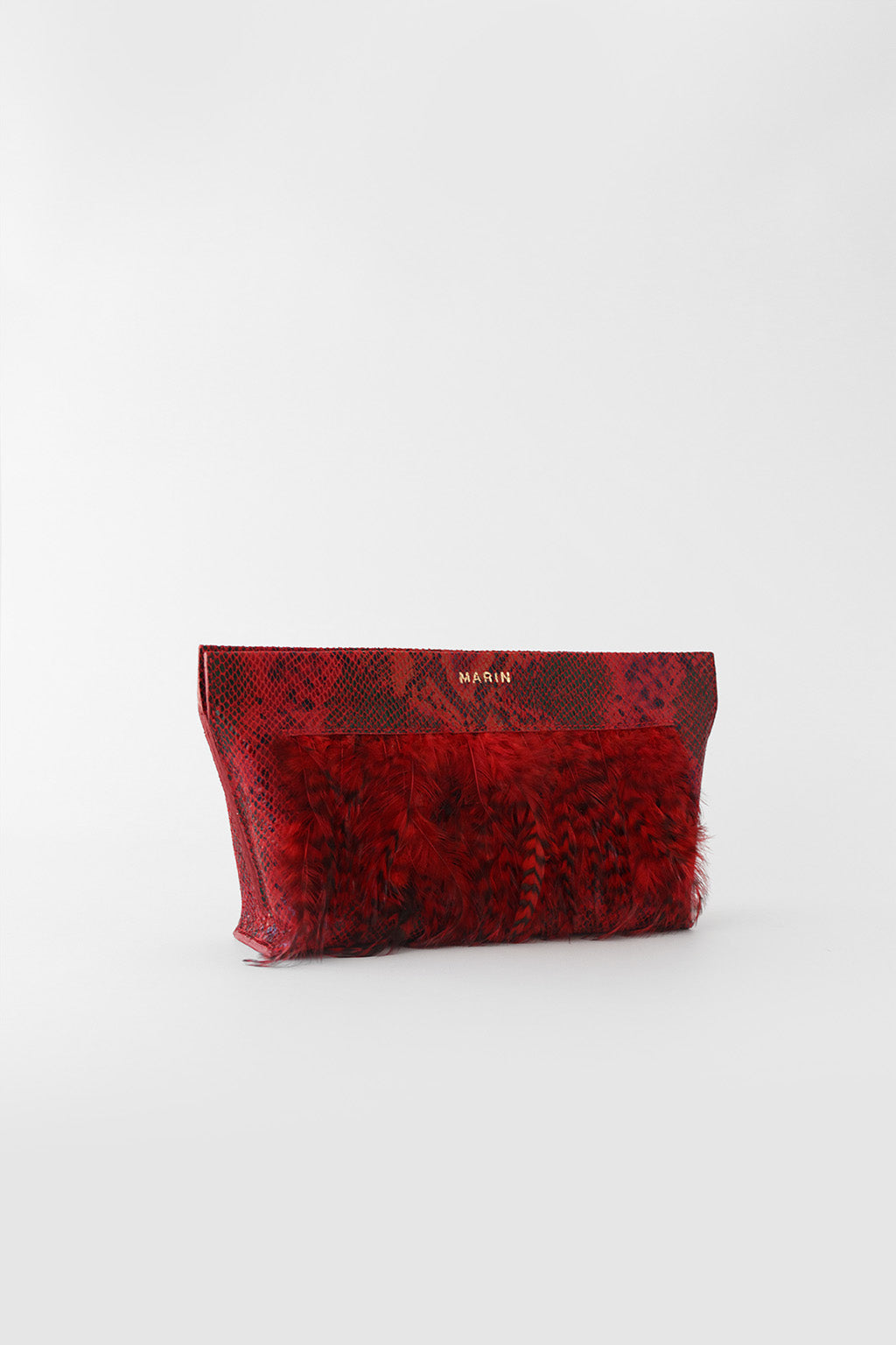 Cartera María Roja con Plumas